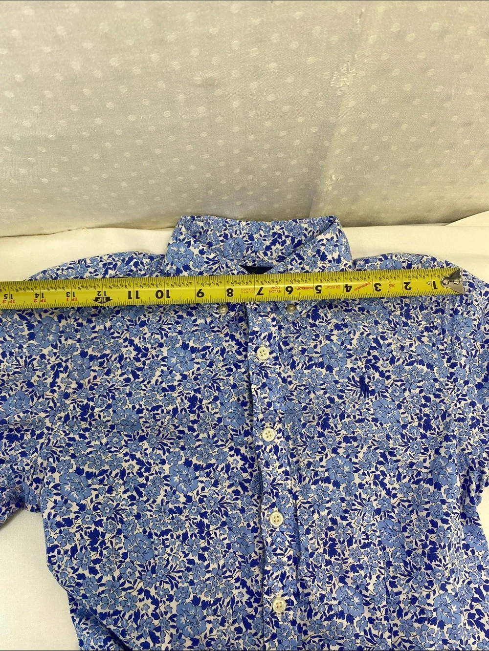 Ralph Lauren Blue Floral Preppy Ditzy Button-Front Shirt Dress New W/Flaws